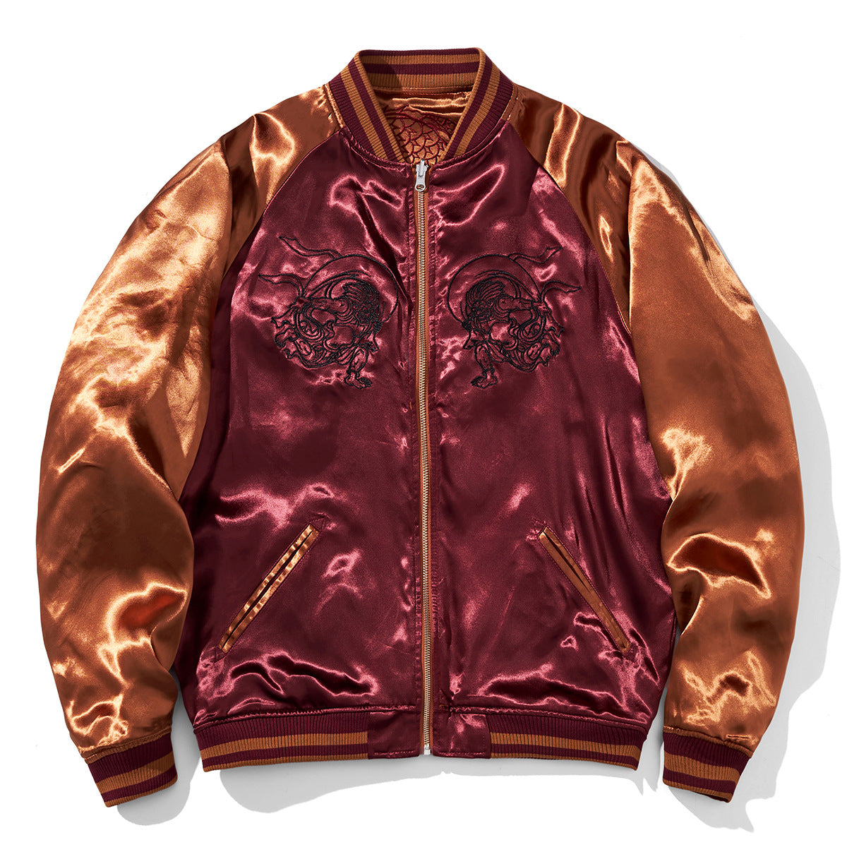 Heavy Duty Reversible Casual Embroidery Baseball Jacket