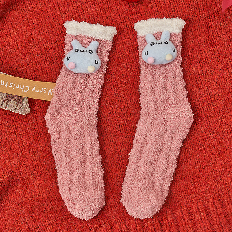Coral Socks For Children In Autumn And Winter