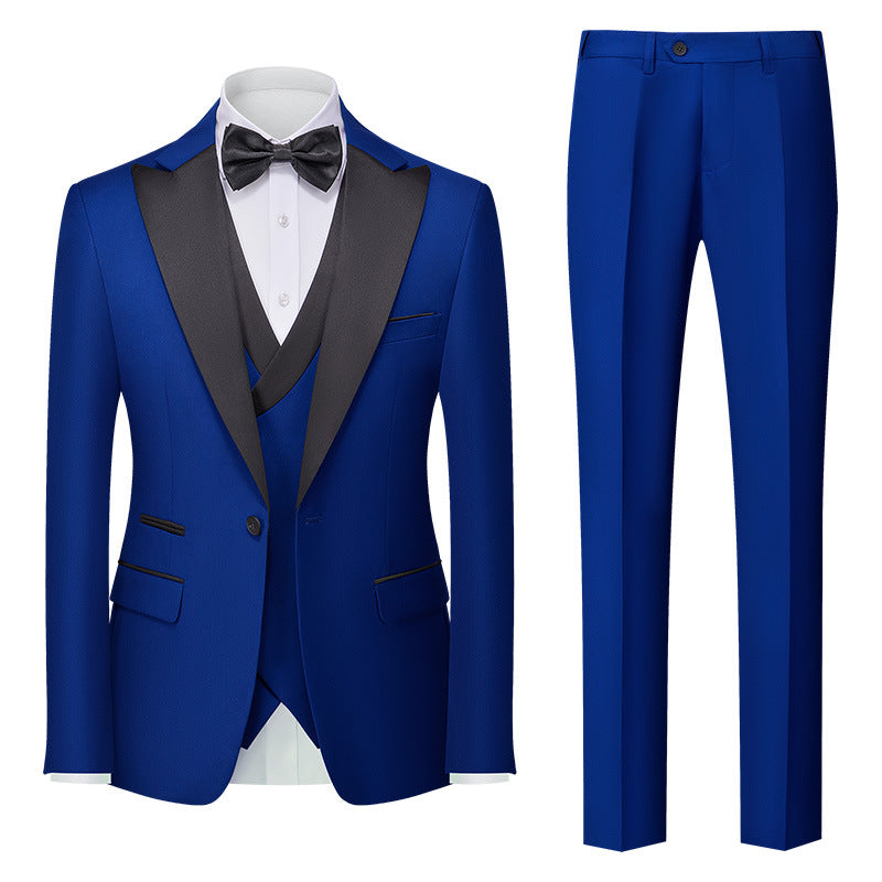 Korean-style Slim-fit Three-piece Suit Set
