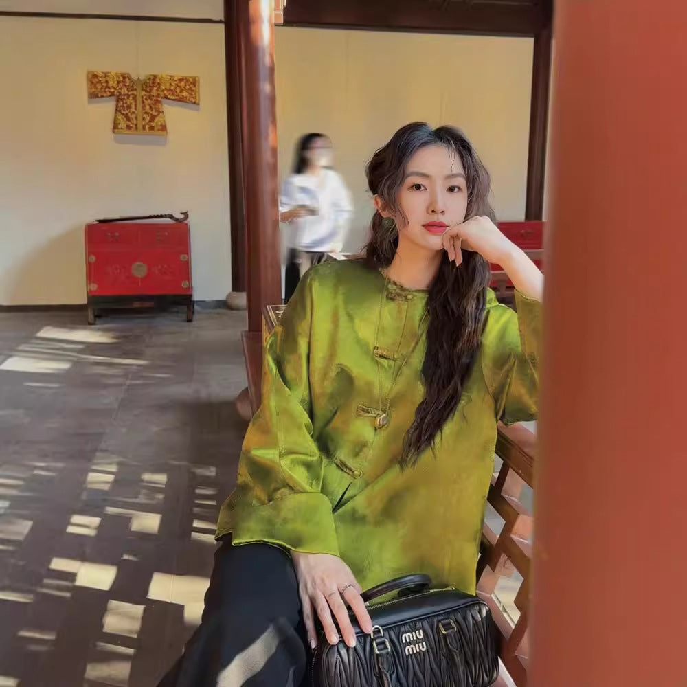 Light National Style Women's Clothing Shirt Coat