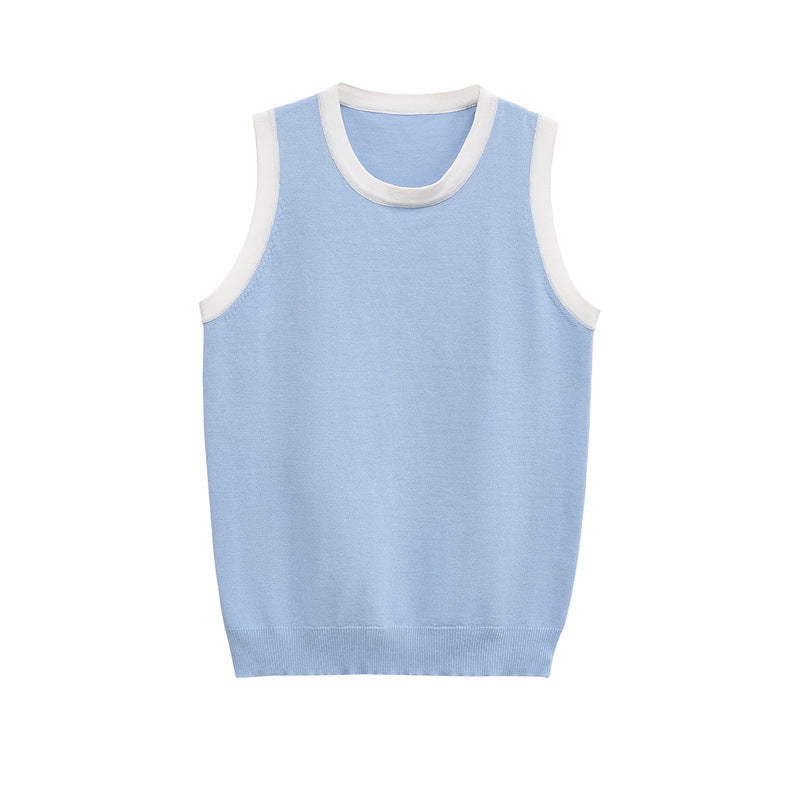 Pure Color Trendy Knitted Slim-fit Flattering Sleeveless