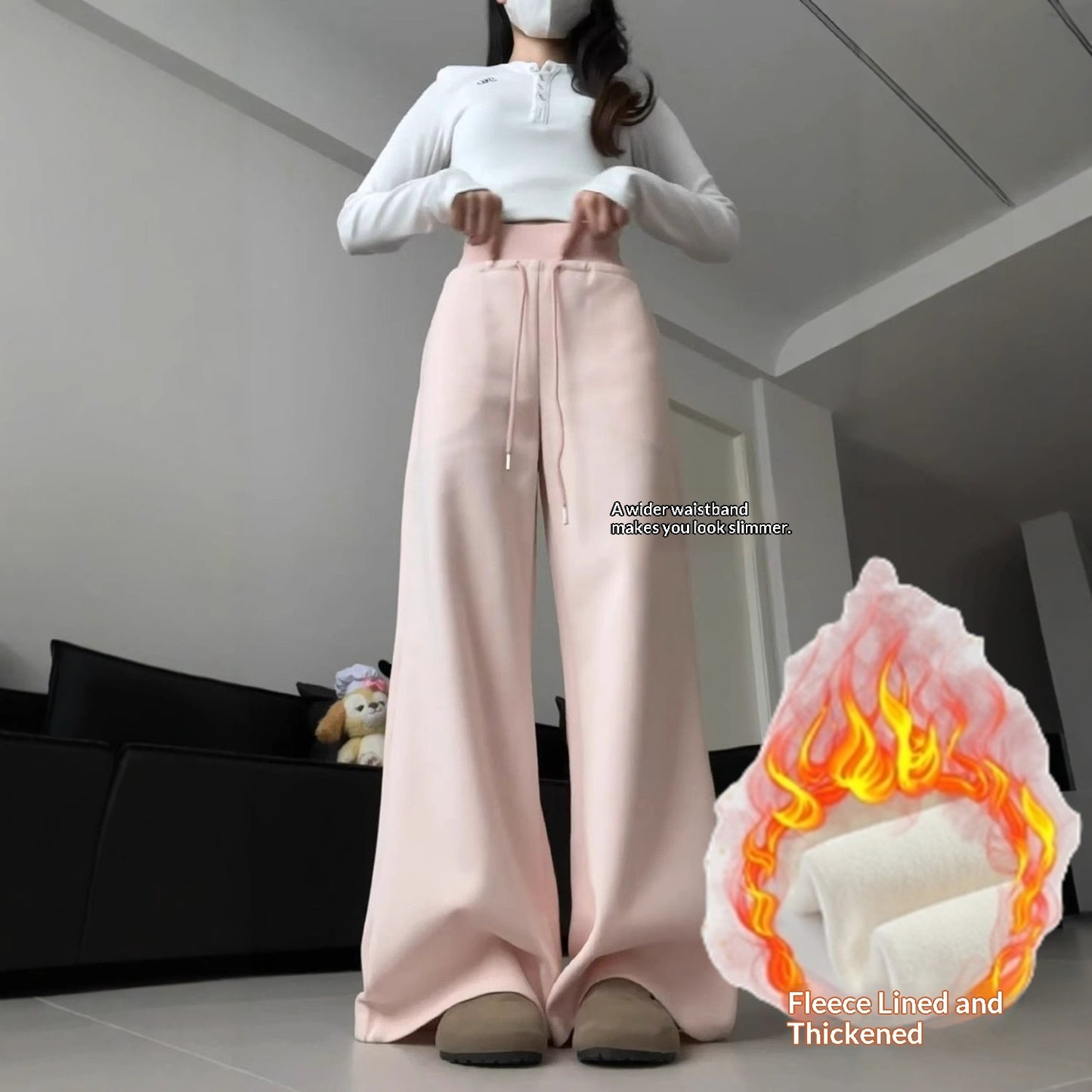 American-style Casual Slimming Straight-leg Wide-leg Pants
