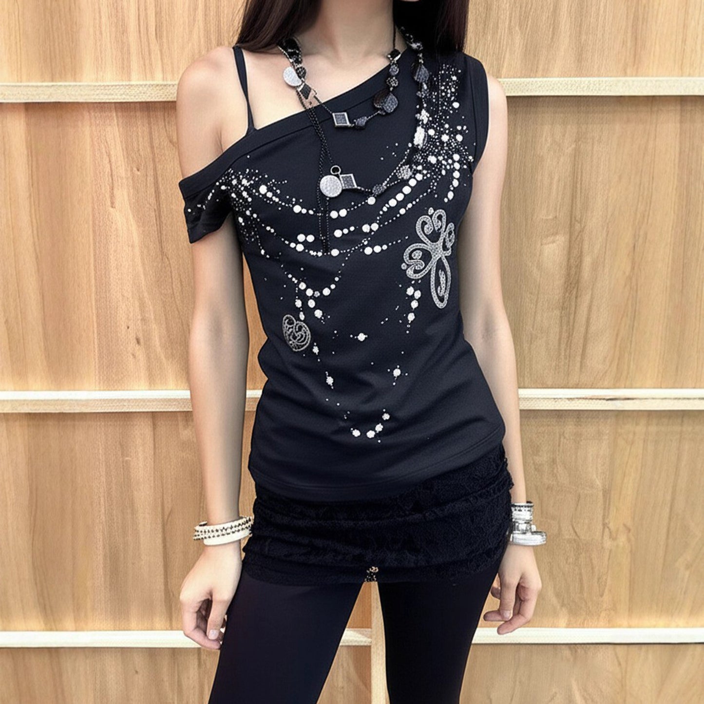 Edgy Tanktop I Street-stil Med Et Dristigt Print