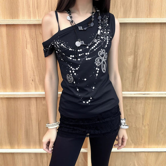 Edgy Street-style Tank Top With A Bold Print