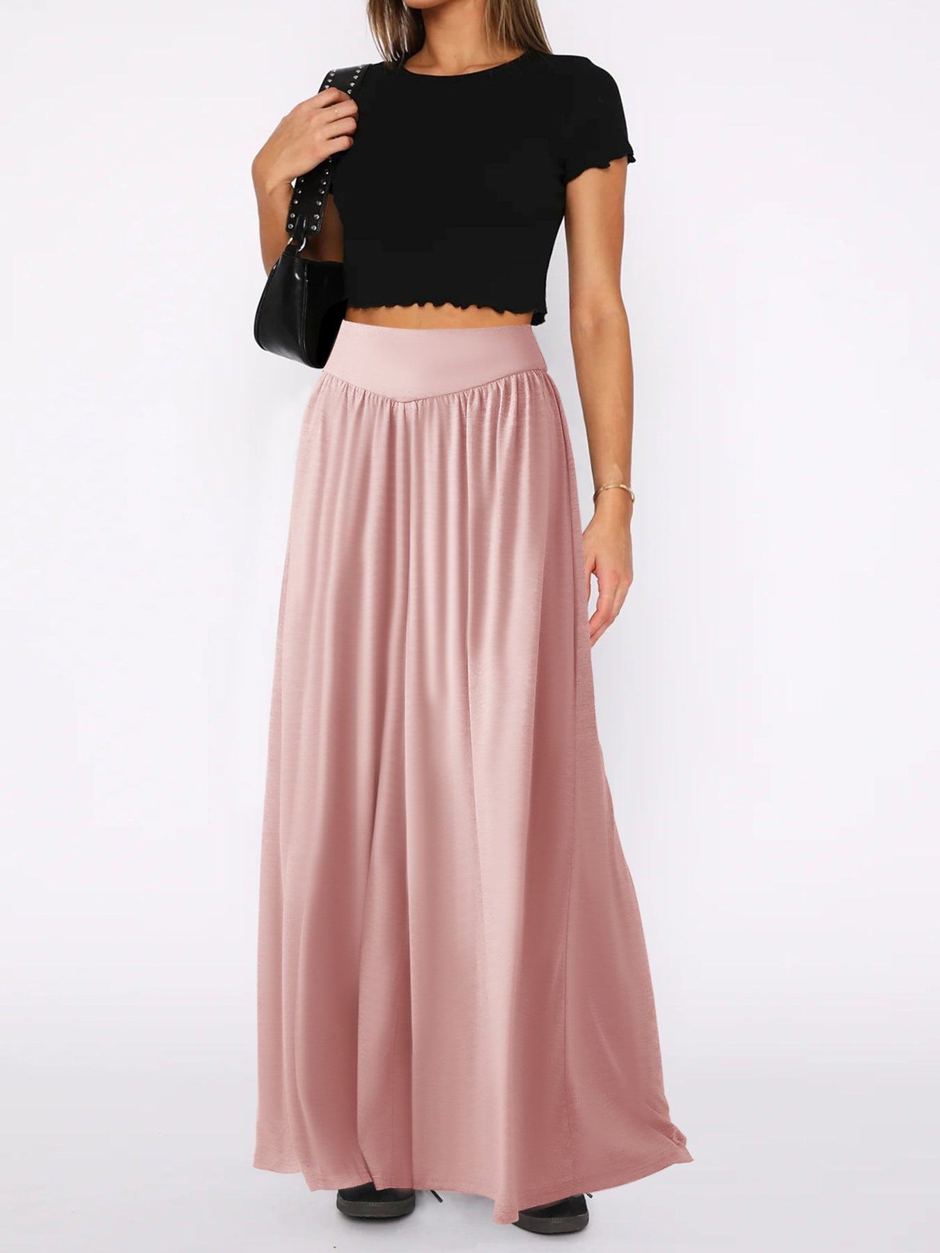 Loose-fitting Dance Draping Effect Pants High Waist Wide Leg