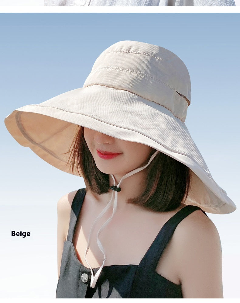 Wide Brim Neck Protection Protection Hat Female UV Protection Outdoor Big Brim Sun Hat