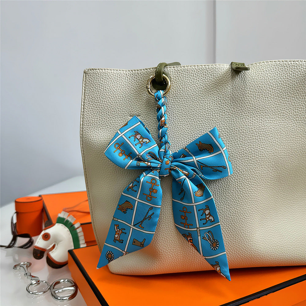 Women's Polyester Bag Decorative Scarf Pendant