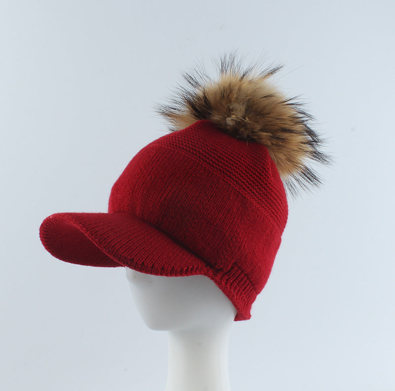 Autumn And Winter Plush Curved Brim Women's