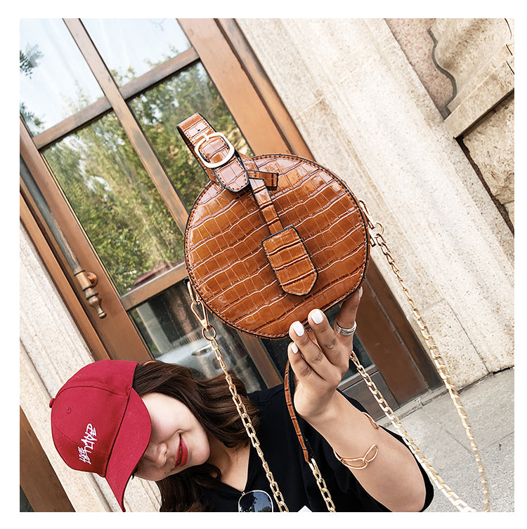 Pattern Portable Small Round Bag Crossbody Shoulder Bag