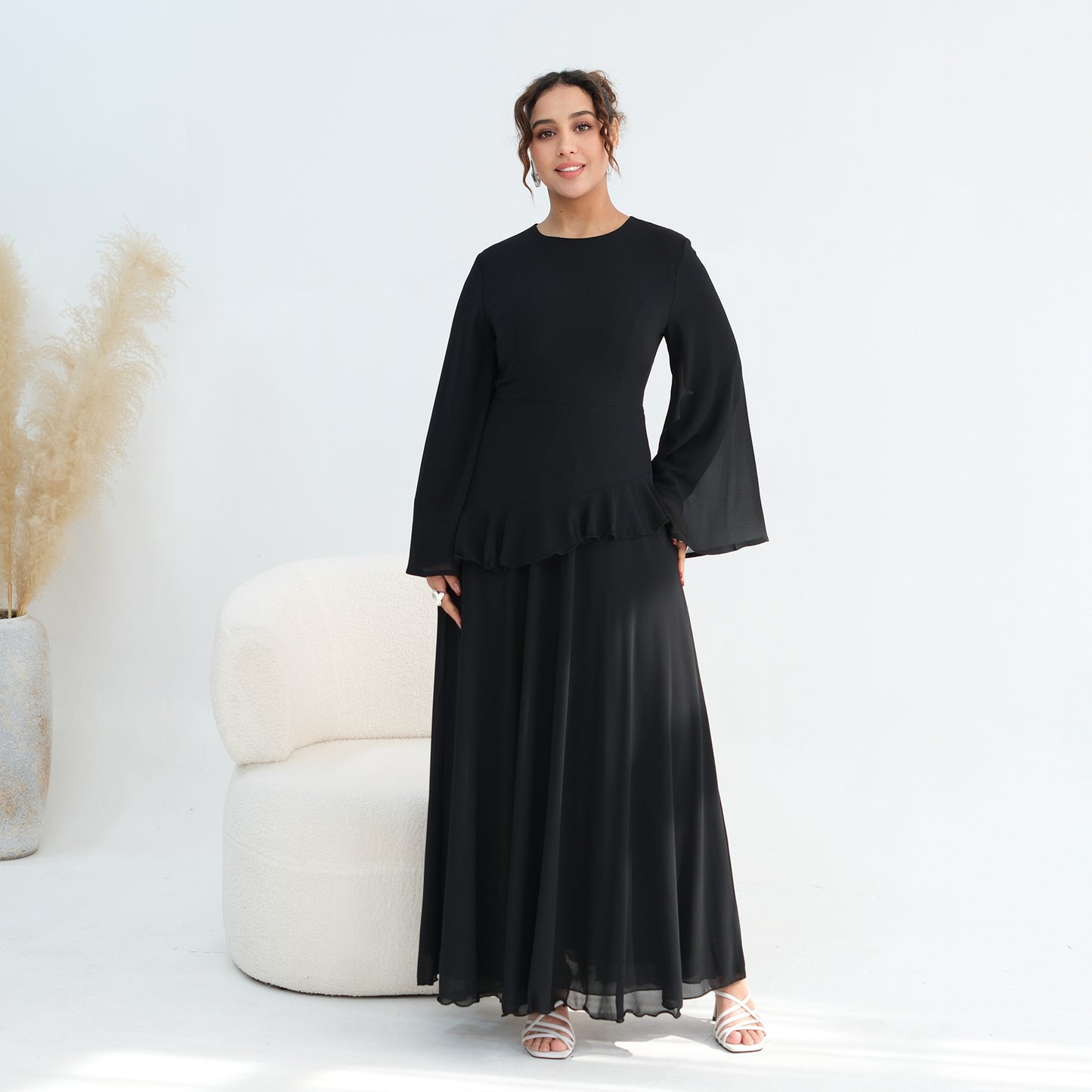 Women's Waist-cinching Double-layer Dress
