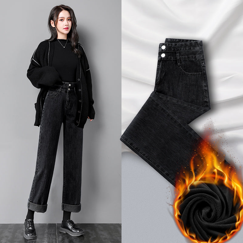 Straight Jeans Women's Clothes New Autumn Loose High Waist Slim And Wild