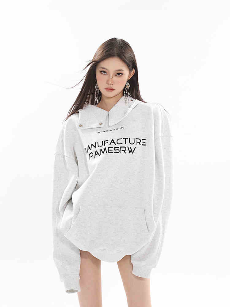 Fløjlsforet løs pullover hoodie til par