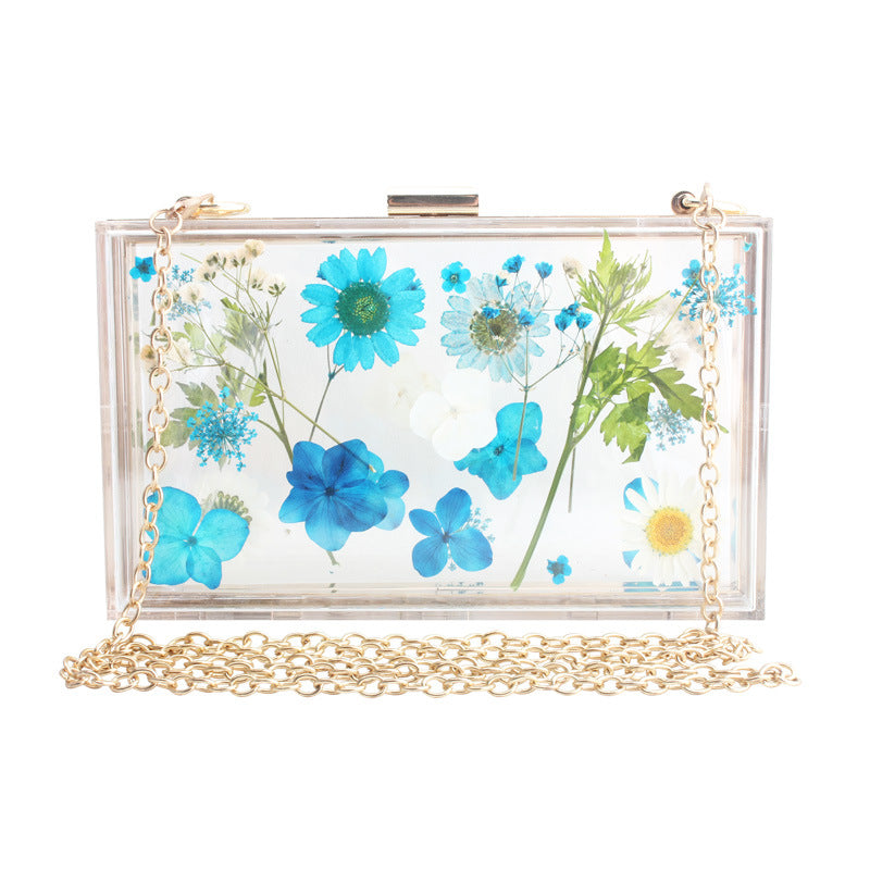 Transparent Flower Shoulder Messenger Bag