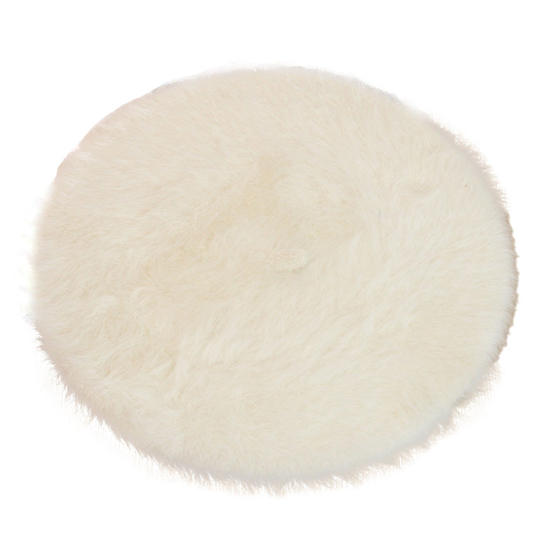 Solid Soft Girl Plush Knitted Artist Hat