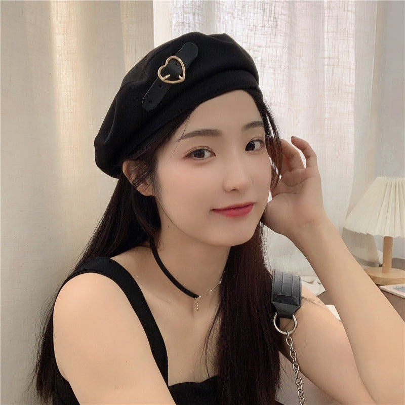 Women's Summer Breathable Retro Black Sweet Beret