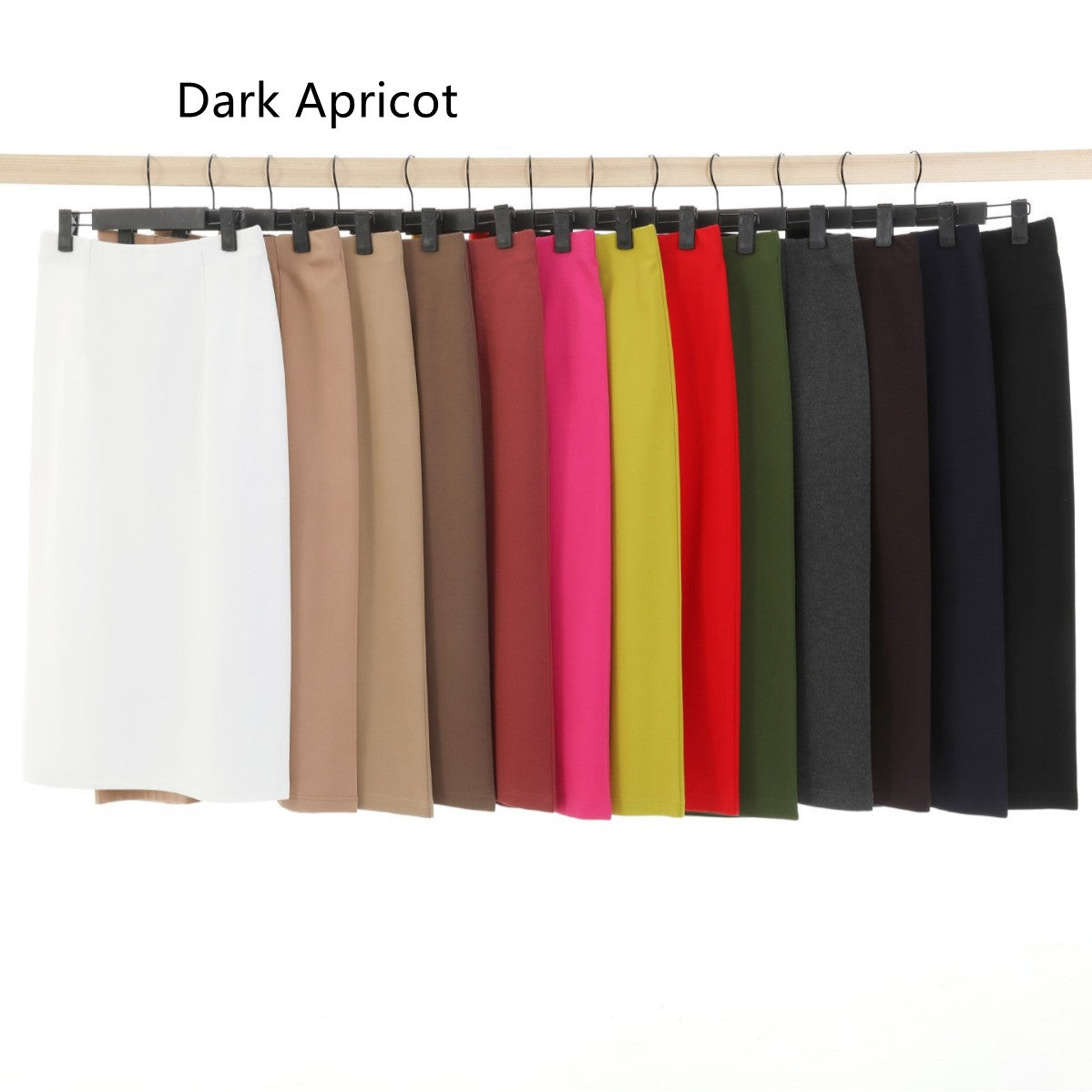 Black A- Line Skirt High Waist Slimming Knitted