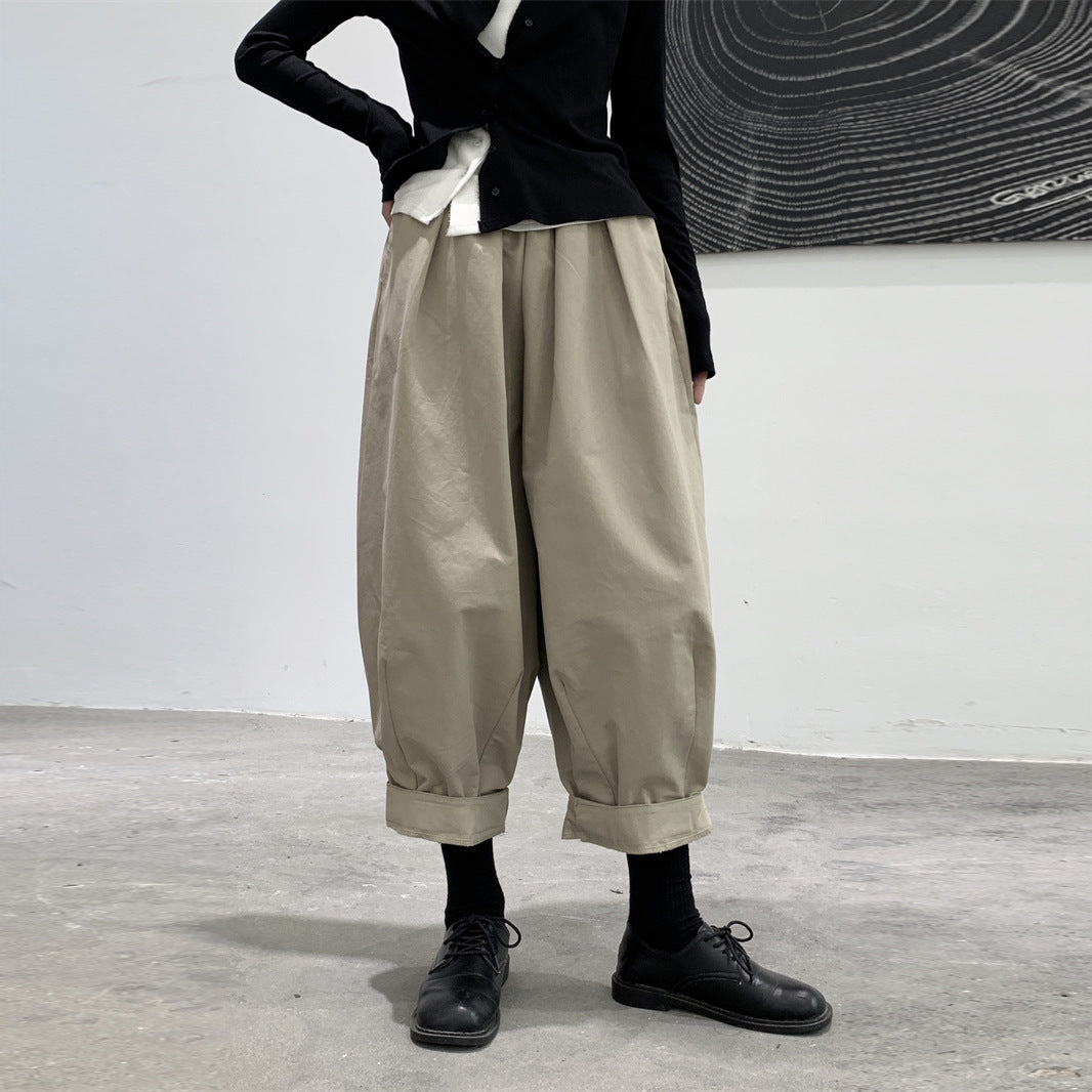 Dark Black Casual Women's Loose Pants