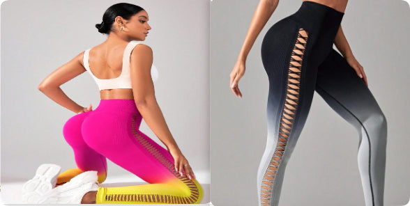 Drop Dyed Tight Seamless High Elastic Hip Raise Yoga Pants