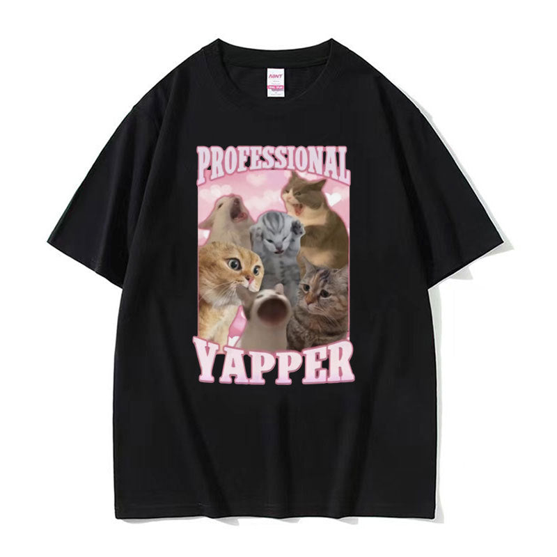 Funny Printed T-shirt Men And Women Fashion Round Neck Loose Short Sleeves