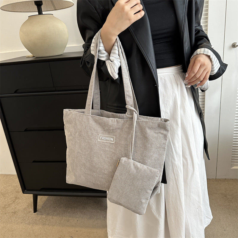Canvas Ins Style Niche Large Capacity Handbag For Women
