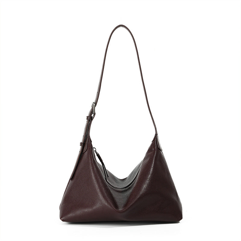 Casual Leather Commuter Shoulder Dumpling Bag