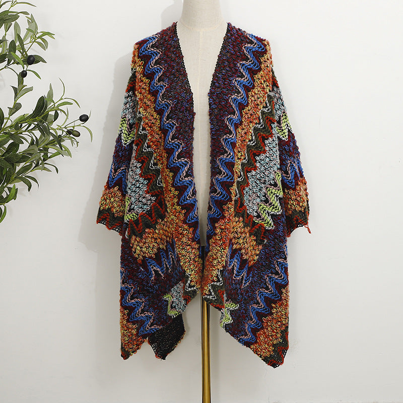 Bohemian Pocket Knit Shawl Outer Match