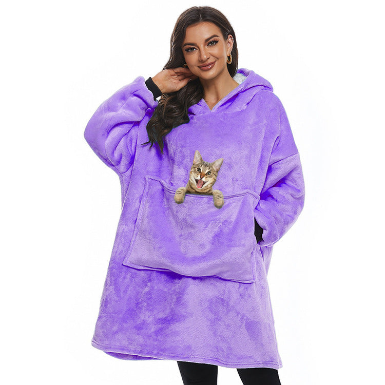 Autumn And Winter Pet Pocket Lazy Blanket Sweatshirt Hoodie