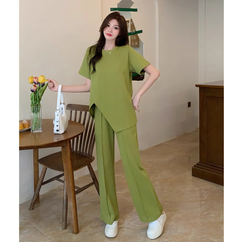 T-shirt And Casual Wide-leg Pants Two-piece Set