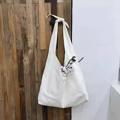 Slouchy Single Shoulder Crossbody Canvas Bag Retro Simplicity