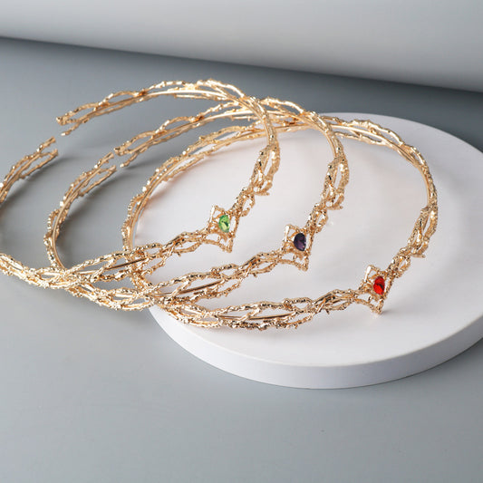 Gem Crystal Crown Hair Clasp Ladies