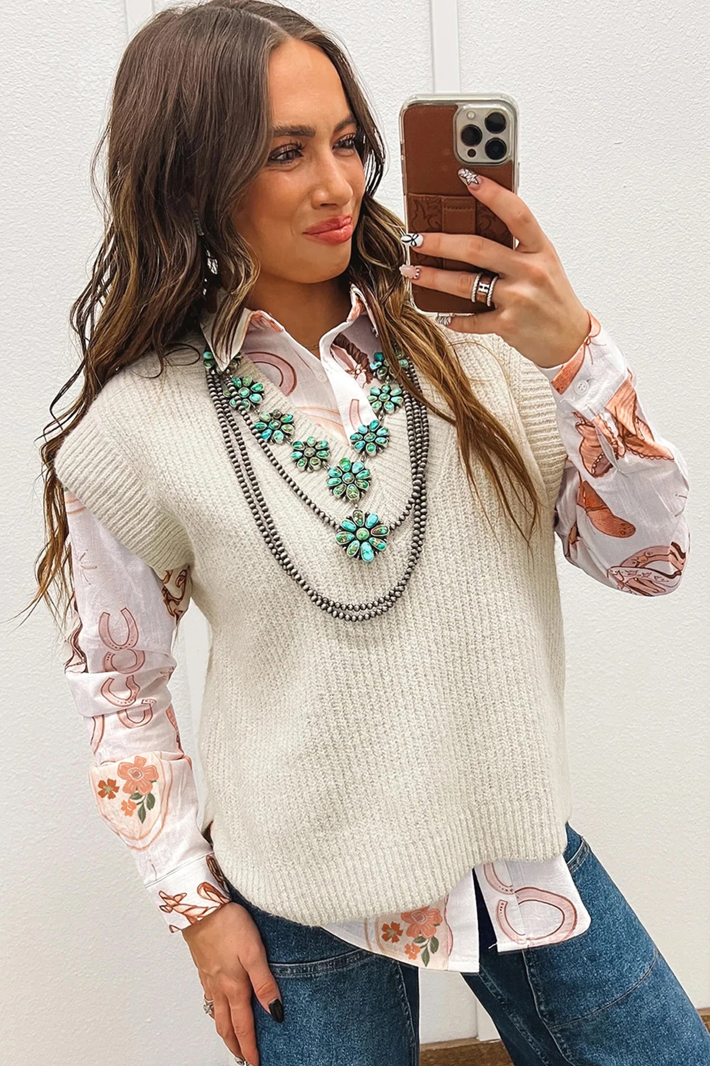 Women's Casual Simple Printed Fashion Long Sleeve Shirt