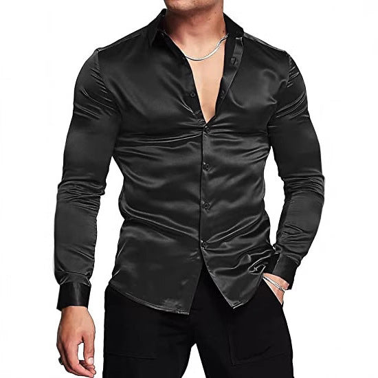 Men's Fashion Lapel Casual Long-Sleeve Shirt