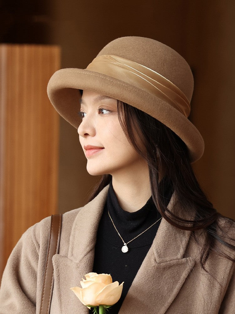 Autumn Winter Retro All-matching Woolen Bucket Hat
