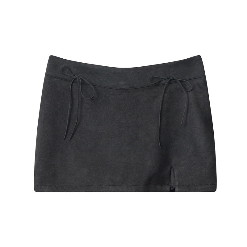 Højtaljet Slim-fit Nederdel med Sløjfedetaljer og Shorts