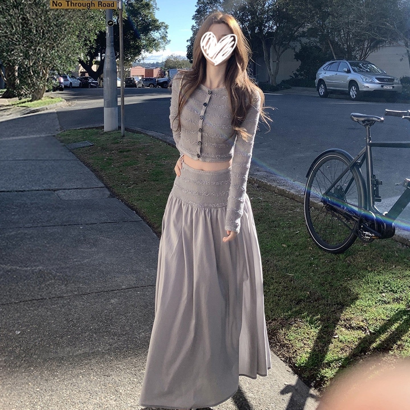 Fashion High-end Waist-cinching Long Dress Set For Women