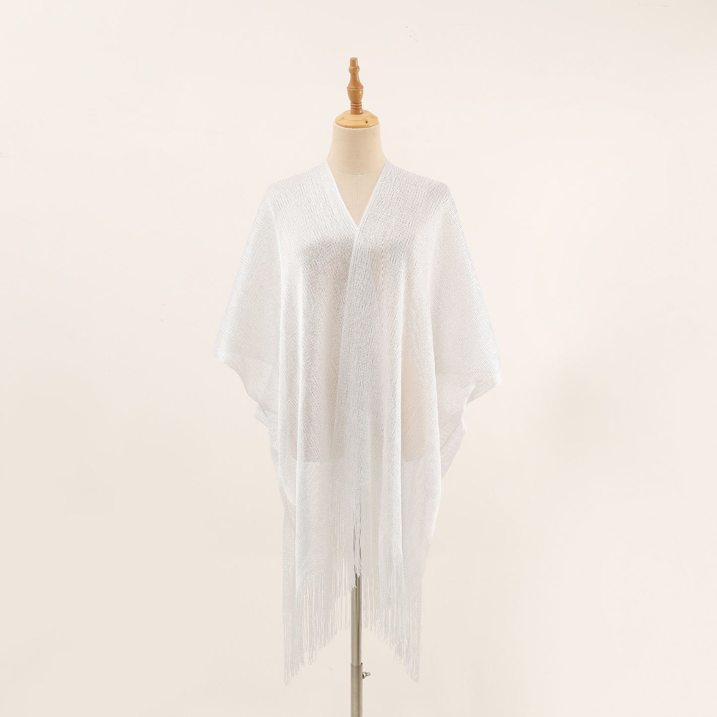 Flat Towel Shawl Gold And Silver Silk Slit Fashionable Beachwear Vacation Sun Protection Shirt