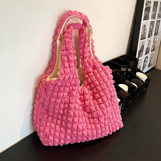 Cloud Bubble Large Capacity Pleated Girl Shoulder Bag
