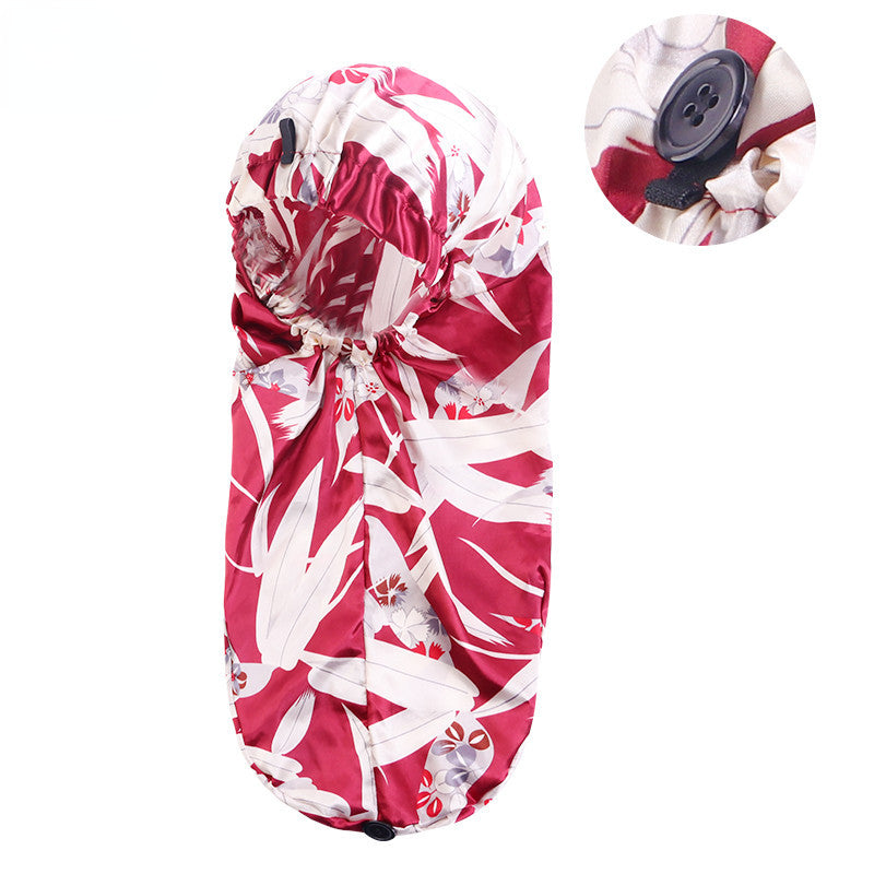 Elastic Buckle Long Cylinder Hair Nightcap