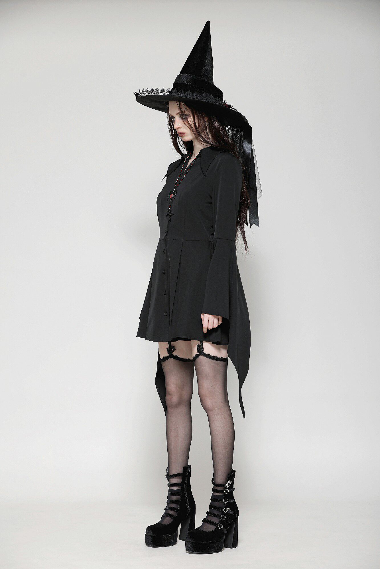 New Womens Gothic Hooded Cloak Coat Asymmetrical