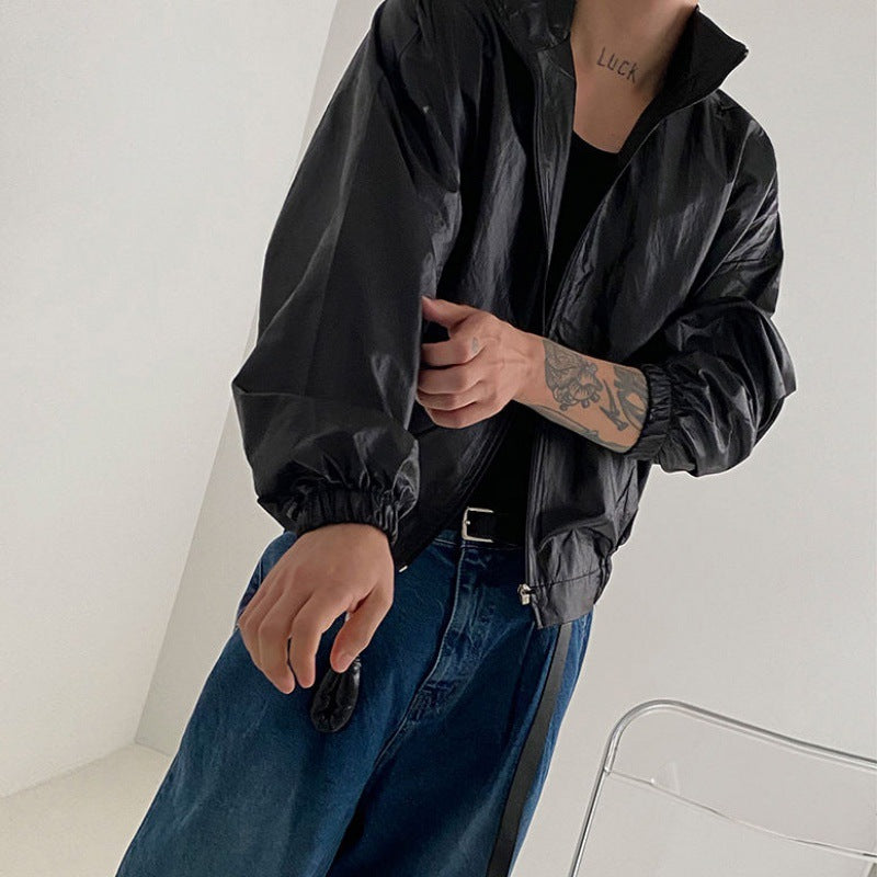 Solid Color High-grade Short Zipper Jacket