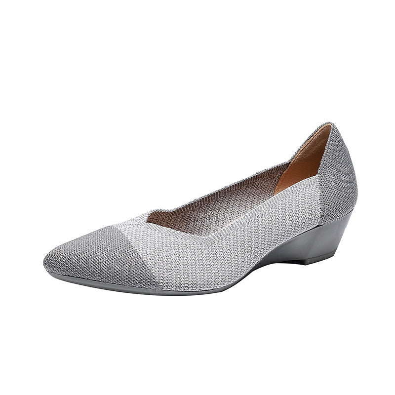Fashion Casual Wedge Knitted Women Flyknit Casual Shoes