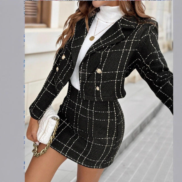 Elegant Blazer And Skirt Set