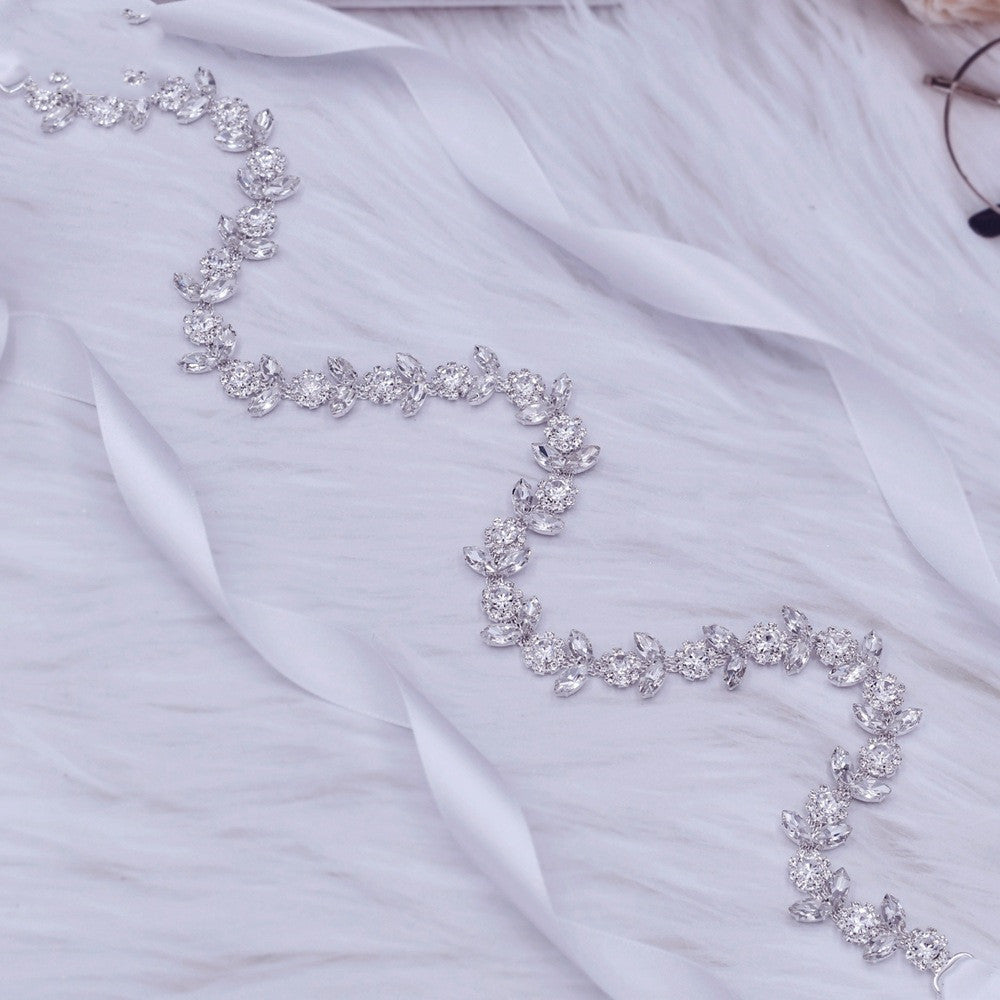 Bridal Waist Chain Metal Rhinestone Silver High Grade Alloy