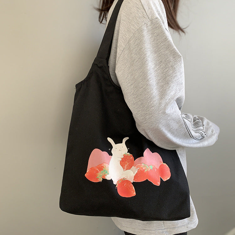 New Women's One Shoulder Japanese Cartoon Canvas Bag