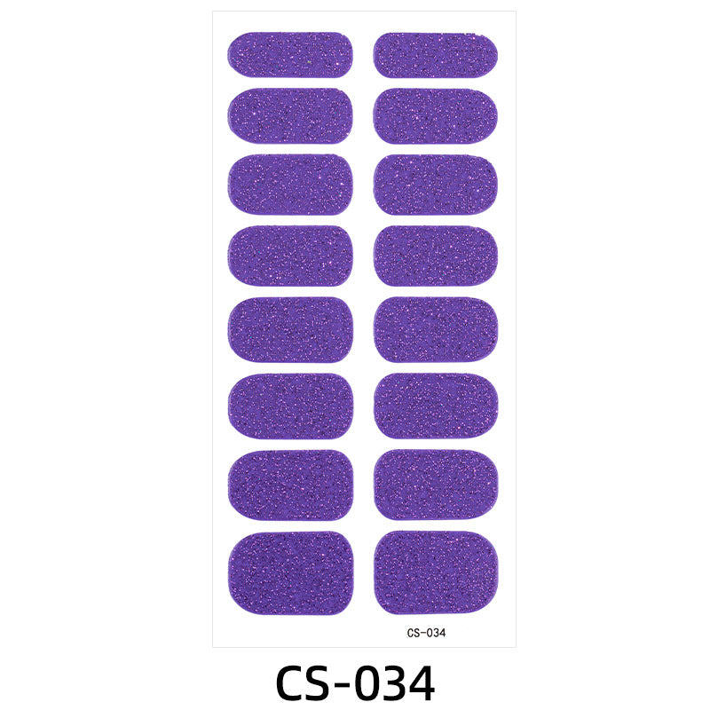 Pure Color Nail Stickers Onion Powder Gradient Manicure
