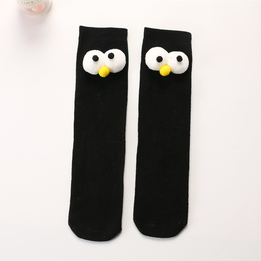 Knee-length Doll Socks With Big Eyes