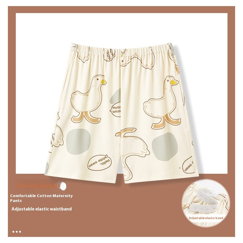 Summer New Pregnant Women Adjustable Cartoon Pajama Pants Thin