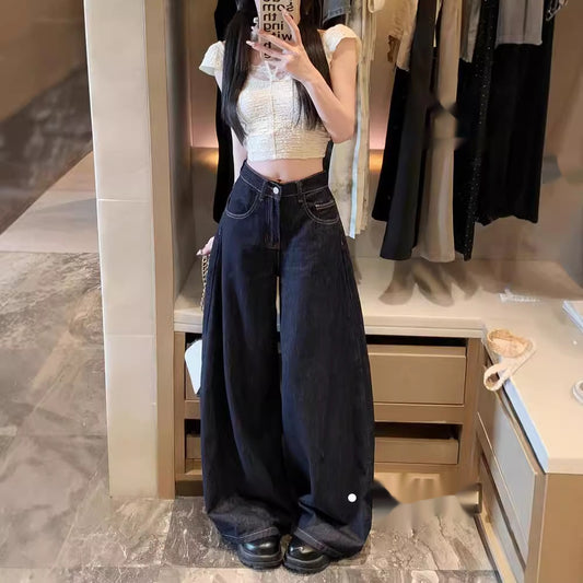 Women's American-style High Street Jeans Wide-leg Pants