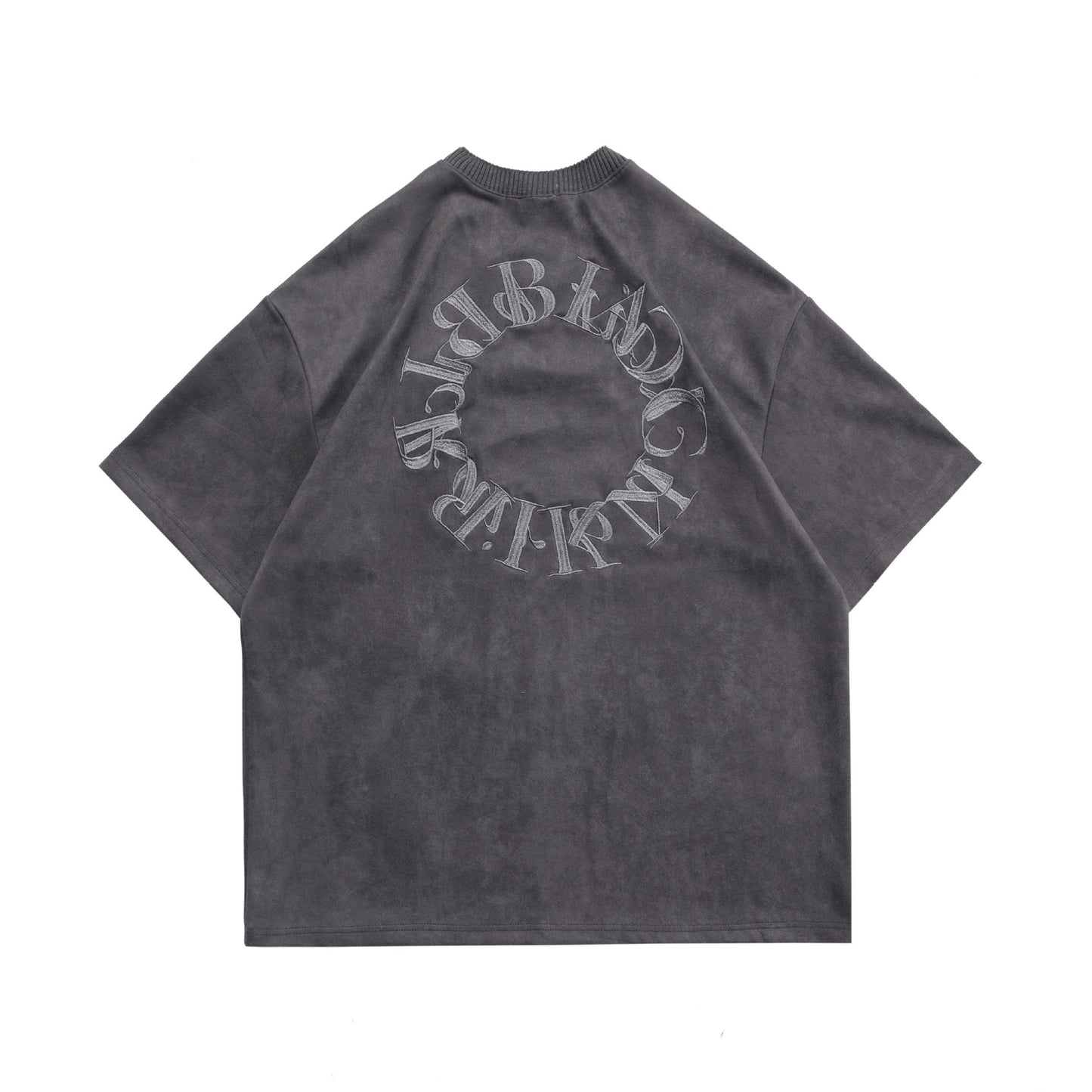 Suede American Street Men's Embroidered Letter Short Sleeve T-shirt