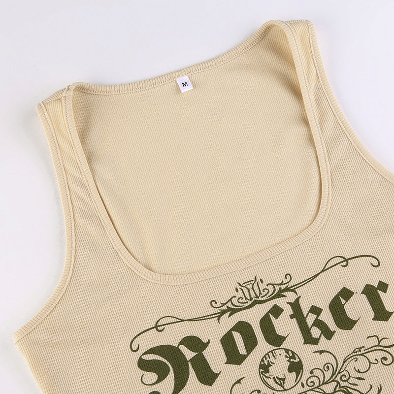Fashion Printing Racerback Square Collar